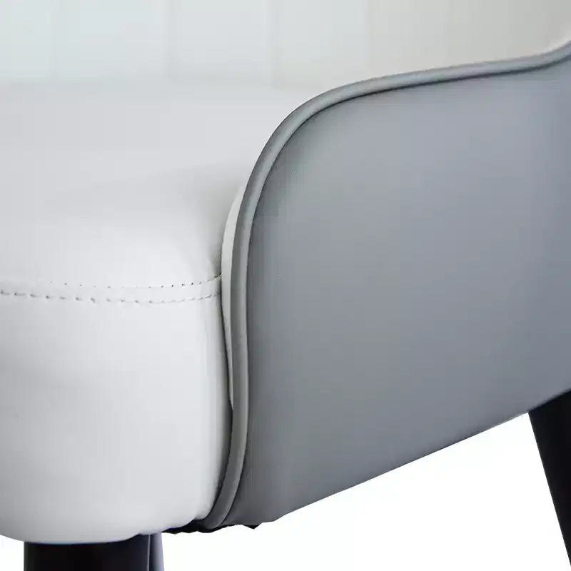 Modern PU Sponge-Filled Dining Chair, Solid Wood & Metal Legs, Set of 2, Suitable for Dining Rooms & Offices