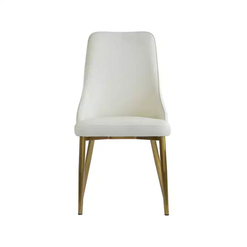Modern PU Sponge-Filled Dining Chair, Solid Wood & Metal Legs, Set of 2, Suitable for Dining Rooms & Offices