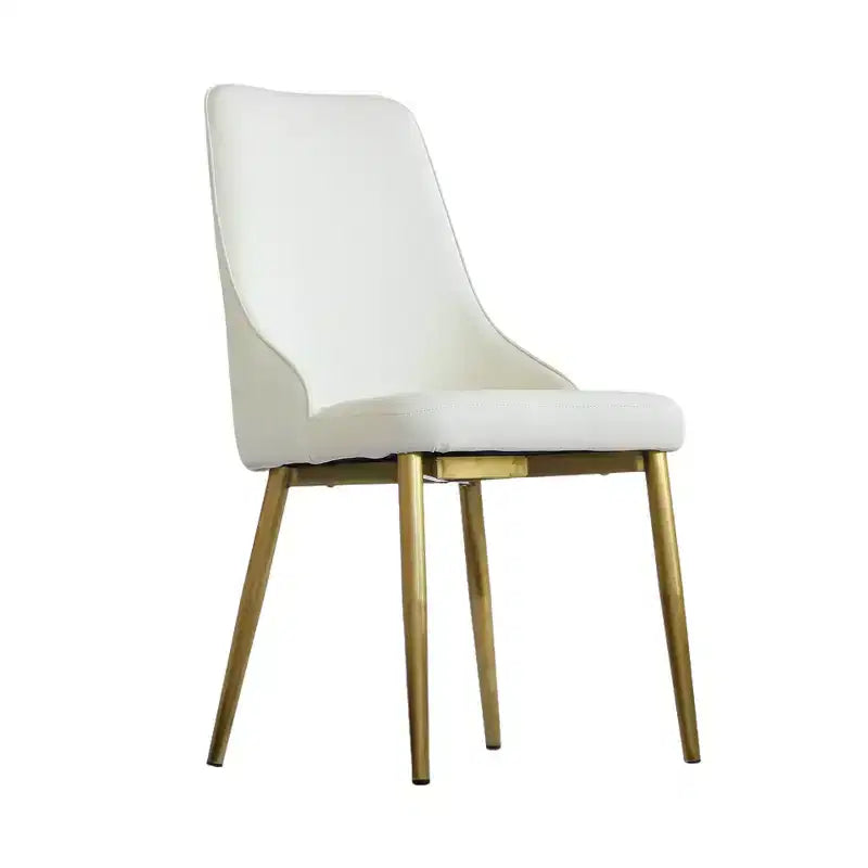 Modern PU Sponge-Filled Dining Chair, Solid Wood & Metal Legs, Set of 2, Suitable for Dining Rooms & Offices