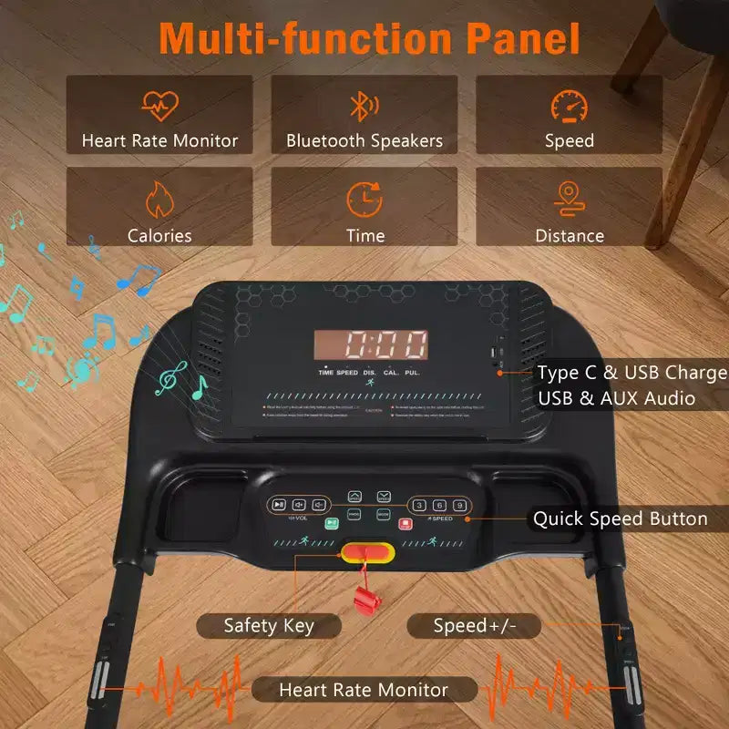 Tapis de course pliable Whisen Home avec plateforme rembourrée