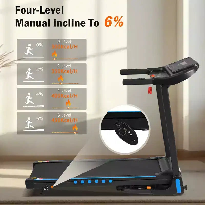 Tapis de course pliable Whisen Home avec plateforme rembourrée