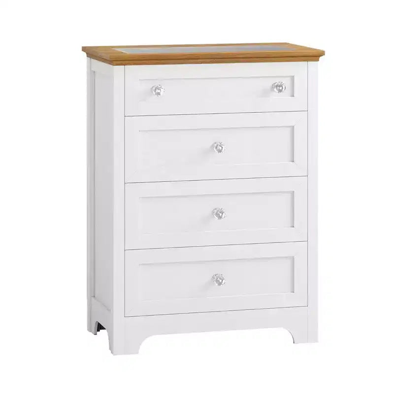 Wood 4 Drawer Dresser with RGB LED Light and Anti-Tipping Device for Living Room, Hallway, Closet
