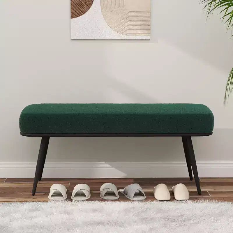 Bekrvio 43.3 Teddy Ottoman Bench,Entryway/Bed Bench End of Bed  Upholstered Padded Seat,Mid Century Modern for Living Room, Hallwa