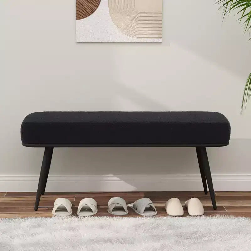 Bekrvio 43.3 Teddy Ottoman Bench,Entryway/Bed Bench End of Bed  Upholstered Padded Seat,Mid Century Modern for Living Room, Hallwa