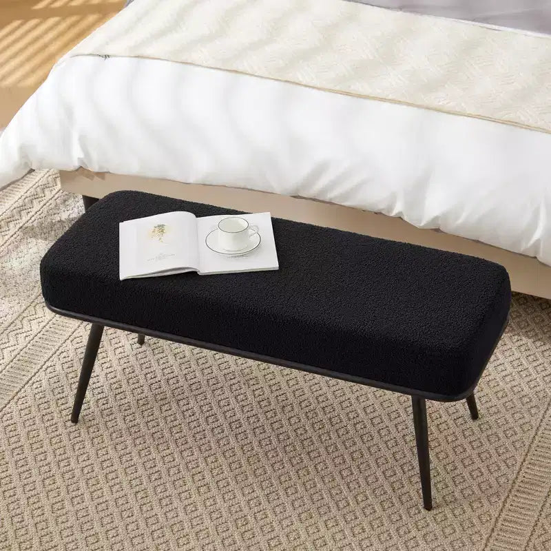 Bekrvio 43.3 Teddy Ottoman Bench,Entryway/Bed Bench End of Bed  Upholstered Padded Seat,Mid Century Modern for Living Room, Hallwa