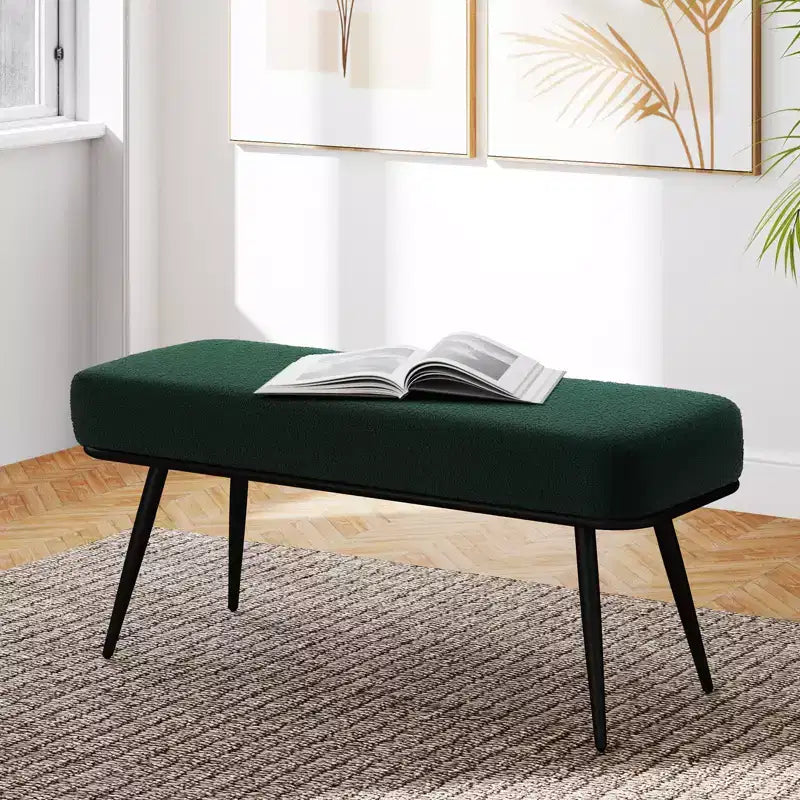 Bekrvio 43.3 Teddy Ottoman Bench,Entryway/Bed Bench End of Bed  Upholstered Padded Seat,Mid Century Modern for Living Room, Hallwa