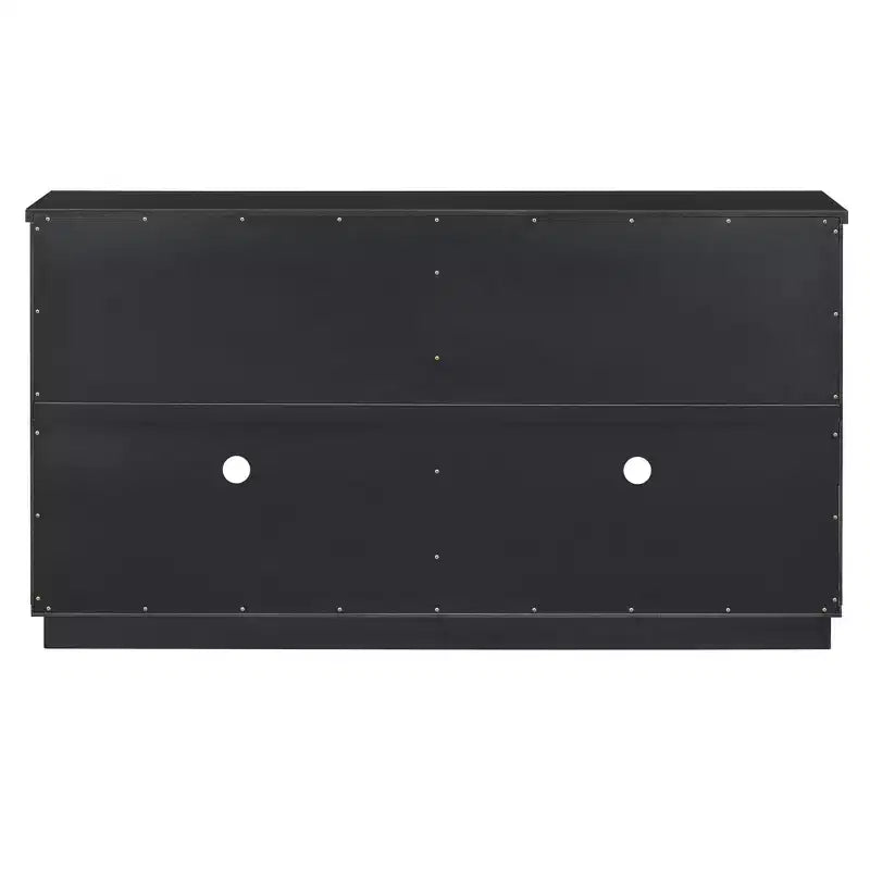 Hostack 4-Door Sideboard Cabinet with Glass Doors, Large Storage and Adjustable Shelves for Kitchen and Dining Room, Black