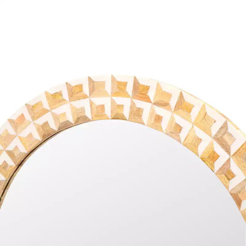 Aria Mirror - 29.2 x 29.2 - MRR1502 - Antique Ivory/Natural Brown - Safavieh