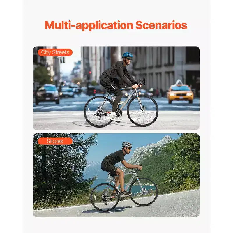 Vélo de route VEVOR, roues de 700C, vélo de course, vélo de route urbain L-TWOO 14 vitesses avec cadre léger en alliage d'aluminium, gris