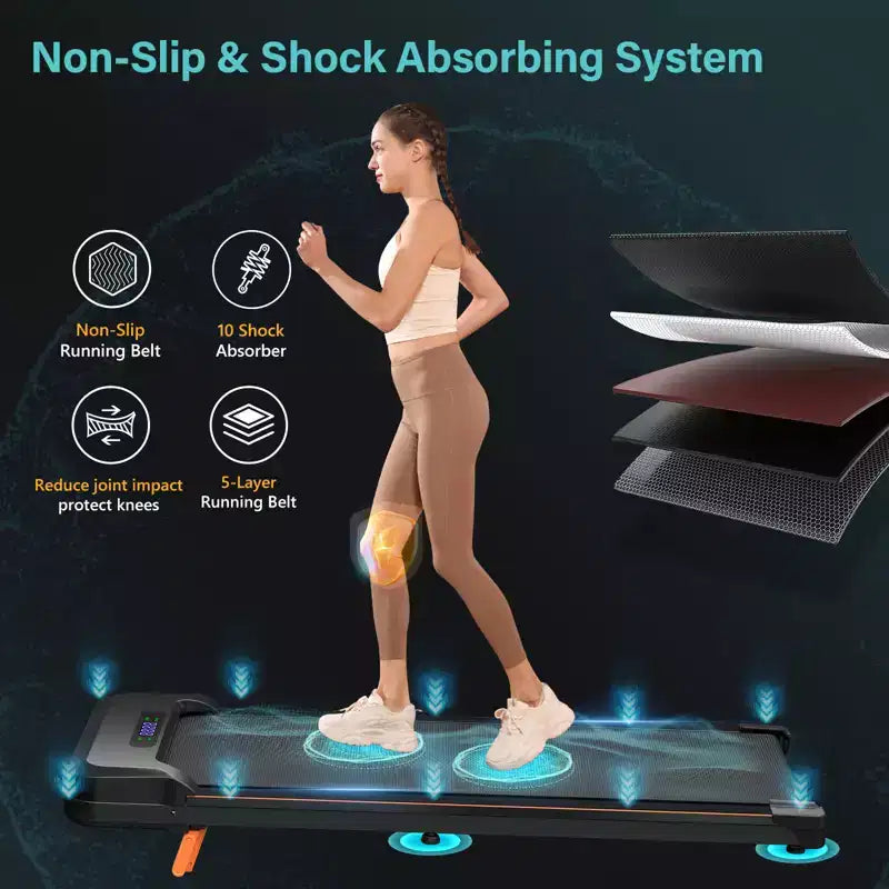 KERDOM Walking Pad Treadmill, Under Desk Treadmill, Treadmill for Home Office, Quiet Treadmill 2 in 1 for Walking and Jogging