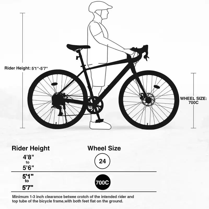 NAYSAYE Bicycle 700C Road Bike Lightweight Alloy Frame with Smooth Gear Shift for City Riding , Green, 68.5*18.8*38.9