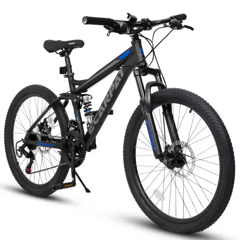 NAYSAYE Bicycle 27.5 Inch Full Suspension Mountain Bike 21 Speed with Dual Shock Absorbers for Men and Women, Black, 68.1*27*39.7