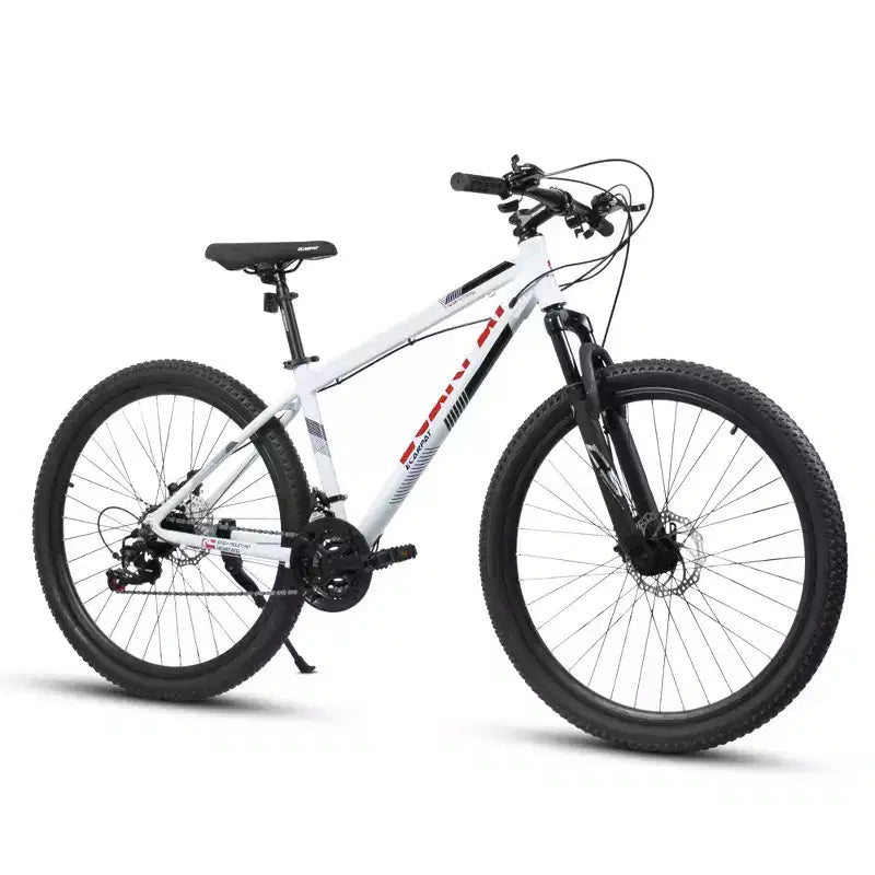 NAYSAYE Bicycle 27 Inch Mountain Bike with 21 Speed Shifter Suspension Fork and Disc Brakes for Men and Women, White, 53.54*7.68*28.35