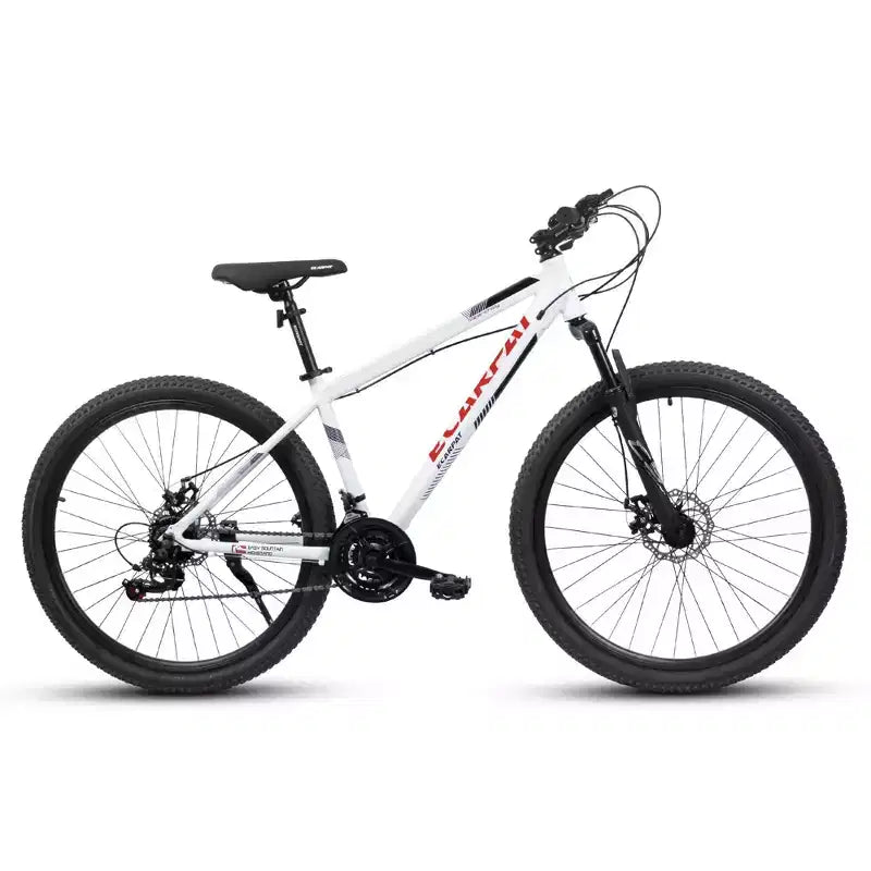 NAYSAYE Vélo VTT 27 pouces avec dérailleur 21 vitesses, fourche suspendue et freins à disque pour hommes et femmes, Blanc, 53.54*7.68*28.35