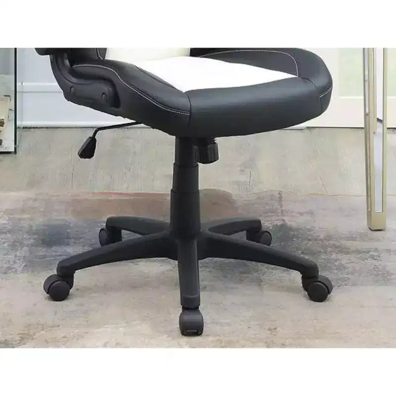 Okak Height-Adjustable Office Chair, Upholstered Desk Chair with Wheels, Comfy Gaming Chair for Office, Study, Play Room