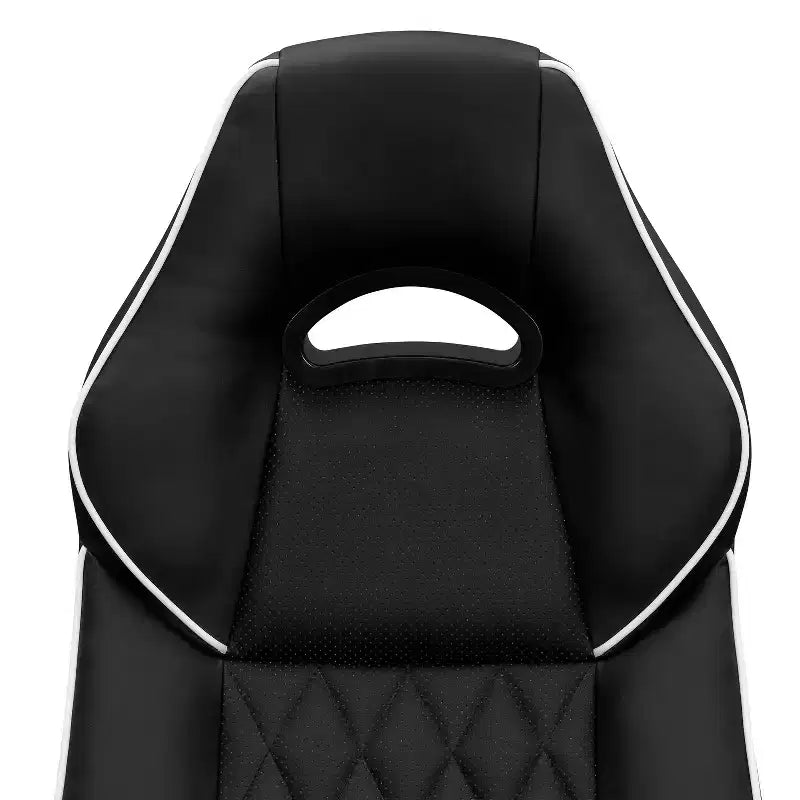 Okak High-Back Gaming Chair with Padded Seat and Back, Executive Office Chair with Metal Base and Wheels, Desk Chair for Study, Reading Room, Black