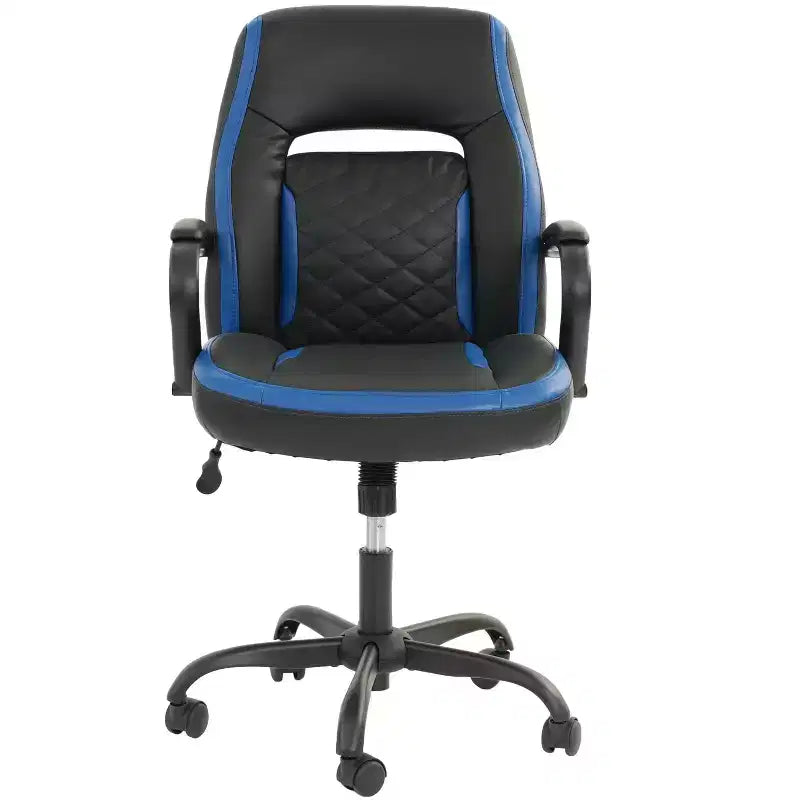 Okak Gaming Chair with Armrest, Criss Cross Chair with Wheels, Upholstered Computer Chair for Study, Office, Gaming Room