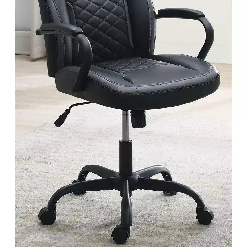 Okak Gaming Chair with Armrest, Criss Cross Chair with Wheels, Upholstered Computer Chair for Study, Office, Gaming Room