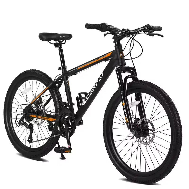 Zeus & Ruta 26 Mountain Bike with 21-Speed Gears, Dual Suspension, High-Carbon Steel Frame Bicycle for Adults & Teens