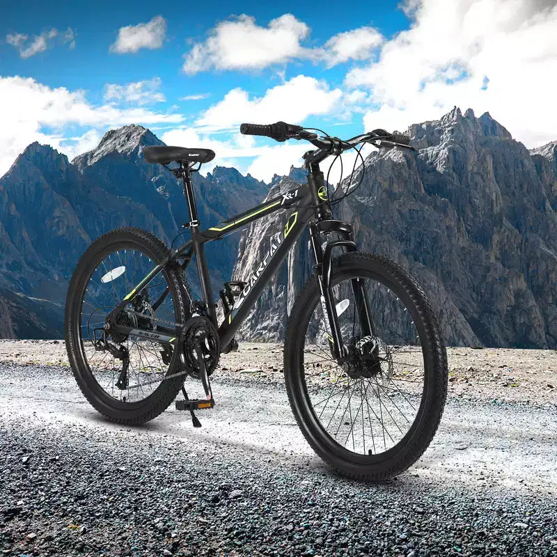 Zeus & Ruta 24 Mountain Bike with 21-Speed Gears, Dual Disc Brakes, Durable Steel Frame Bicycle for Boys and Girls