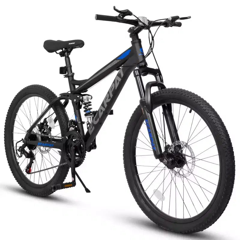 Whisen 26 Adult Mountain Bike with Full Suspension, 21-Speed Gear, Disc Brakes