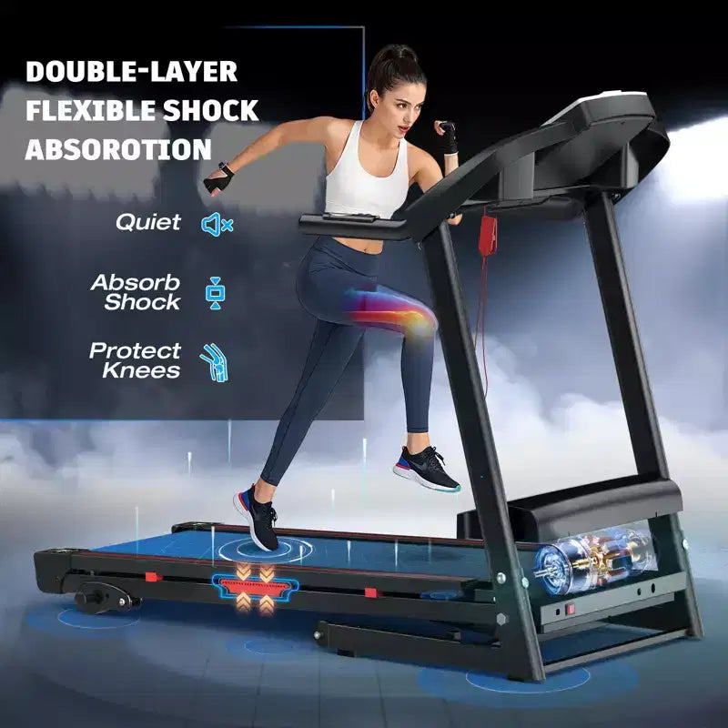 FYC 3.5HP 330 LBS Weight Capacity Folding Treadmill with Incline, Portable Electric Treadmill for Home