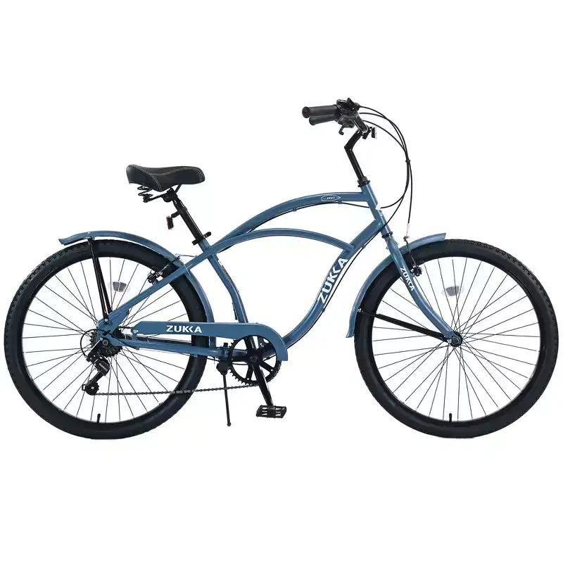 Vélos d'extérieur Whisen 26 pour adultes avec cadre en acier à enjambement bas, 7 vitesses, freins avant et arrière en V