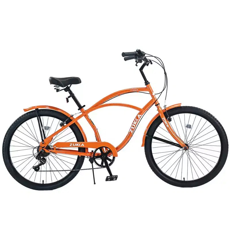 Vélos d'extérieur Whisen 26 pour adultes avec cadre en acier à enjambement bas, 7 vitesses, freins avant et arrière en V