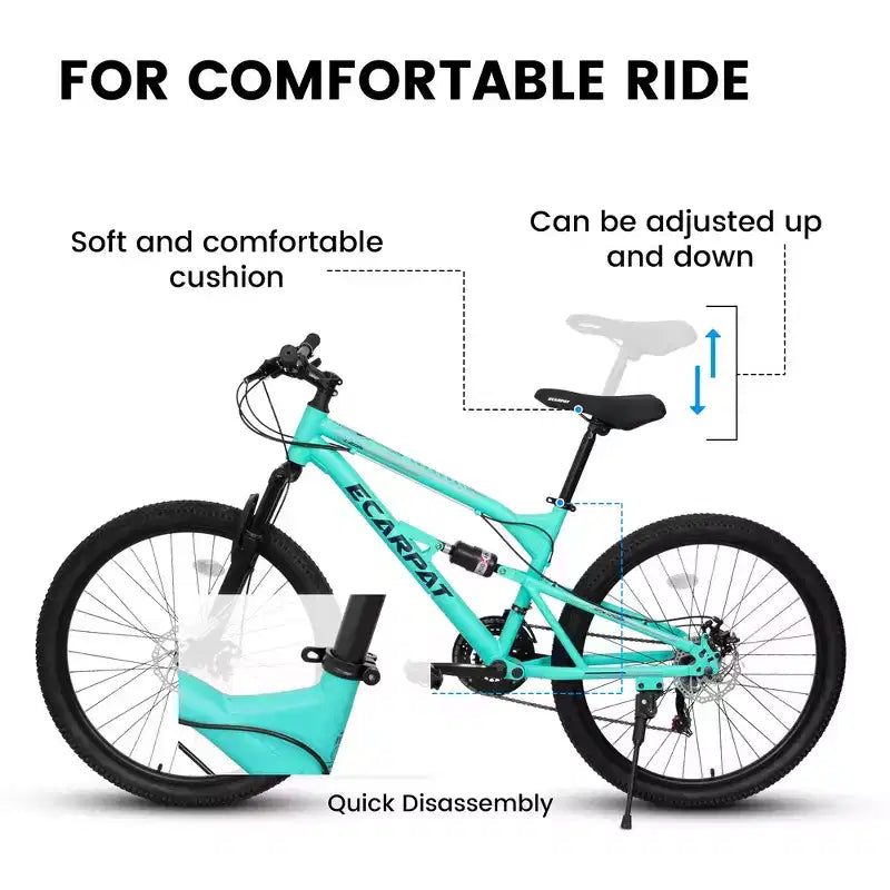 Whisen 26 Inch Steel Frame Shock Fork Plus Shock Absorber 21-speed Unisex Mountain Bike