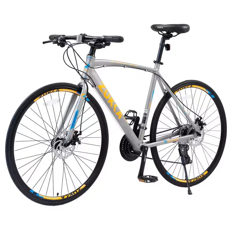Whisen 28 Adult Hybrid Bike, Road Bike with 24-Speed Gear, Disc Brakes