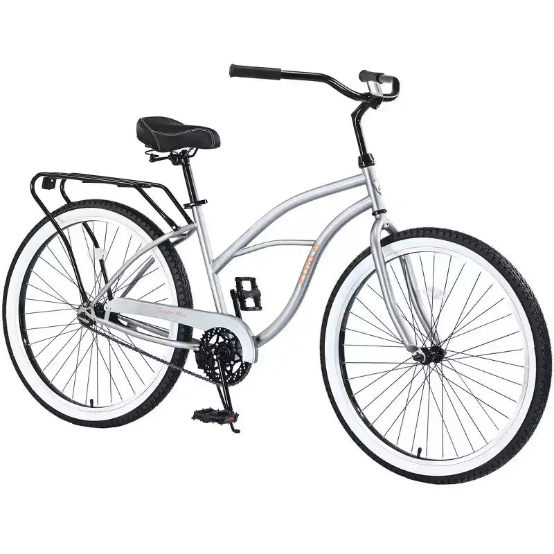 Whisen 26 Men's Beach Cruiser Bike, Single Speed Bicycles with Steel Frame, Wide Wheels for Stability