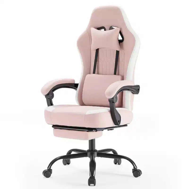 Okak Ergonomic Office Chair with Padding Armrest, Gaming Chair with Footrest and Lumbar Support, Swivel Chair with Wheels for Home, Office
