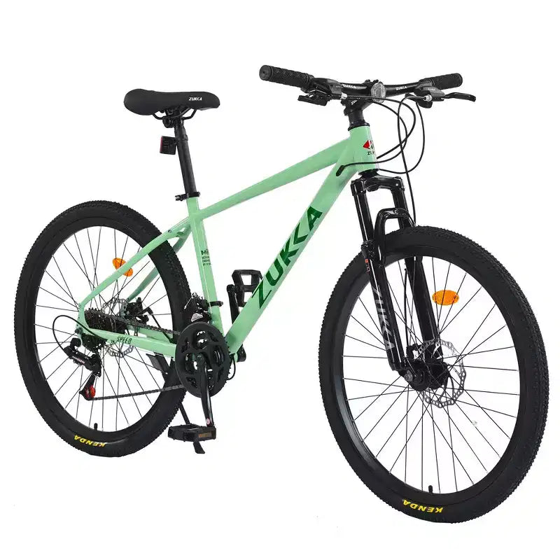 Whisen 26 Suspension Mountain Bike with 8-Speed Rear Derailleur, Fork KENDA Tires, Double Disc Brakes