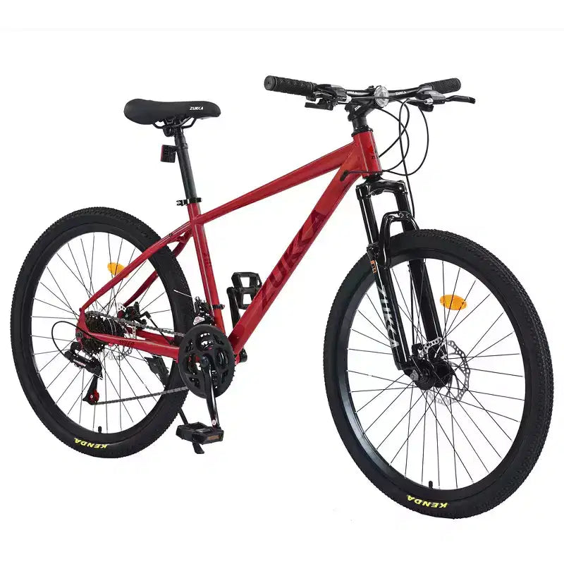 Whisen 26 Suspension Mountain Bike with 8-Speed Rear Derailleur, Fork KENDA Tires, Double Disc Brakes