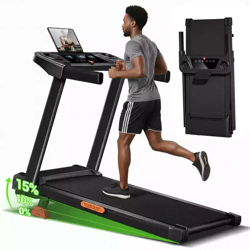 15% Incline Treadmill with Handle, 3-in-1 Portable Treadmills for Home and Office, Foldable Treadmills with 220 Lbs Weight Capacity