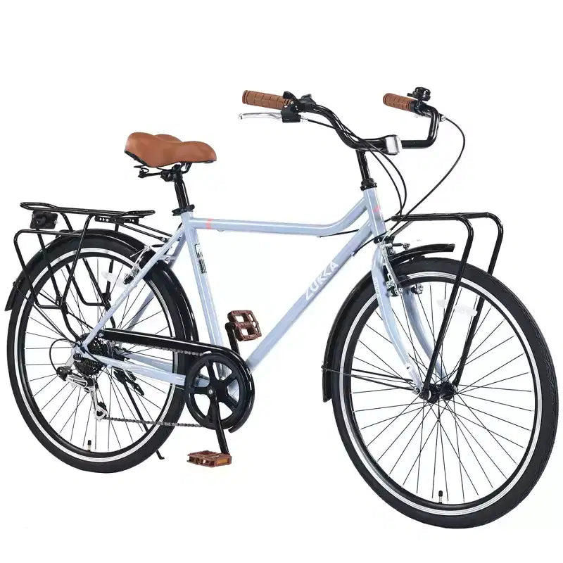 Okak 26IN Vintage Cruiser Bikes with Metal Stand, Adult Commute Bike with Metal Frame and Chain Guard, Bicycle for Commuting, Travel