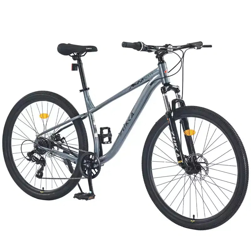 Okak 27.5IN 8 Speed Mountain Bike with Front Suspension, Kids Dirt Bike with Double Disc Brakes, Steel Frame Bicycle for Kid and Adults