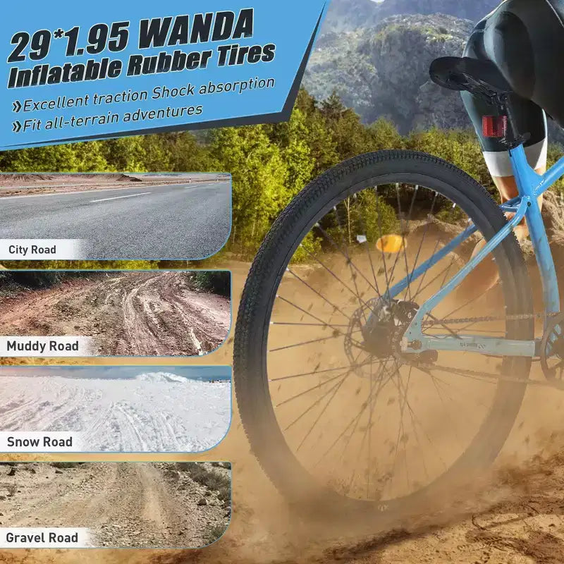 Okak 29IN Single Speed Mountain Bike, Adult Bike with Steel Frame and Front Suspension, Mens Bike for Commuting, Travel, Mountain