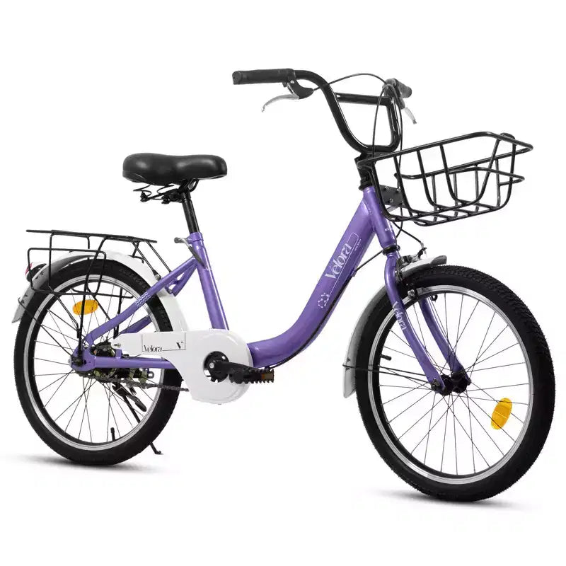Vélo Okak 20 pouces pour enfant avec cadre en acier léger, vélos cruiser pour enfants avec frein à rétropédalage et frein en V, mini-vélo avec protège-chaîne et porte-bagages arrière