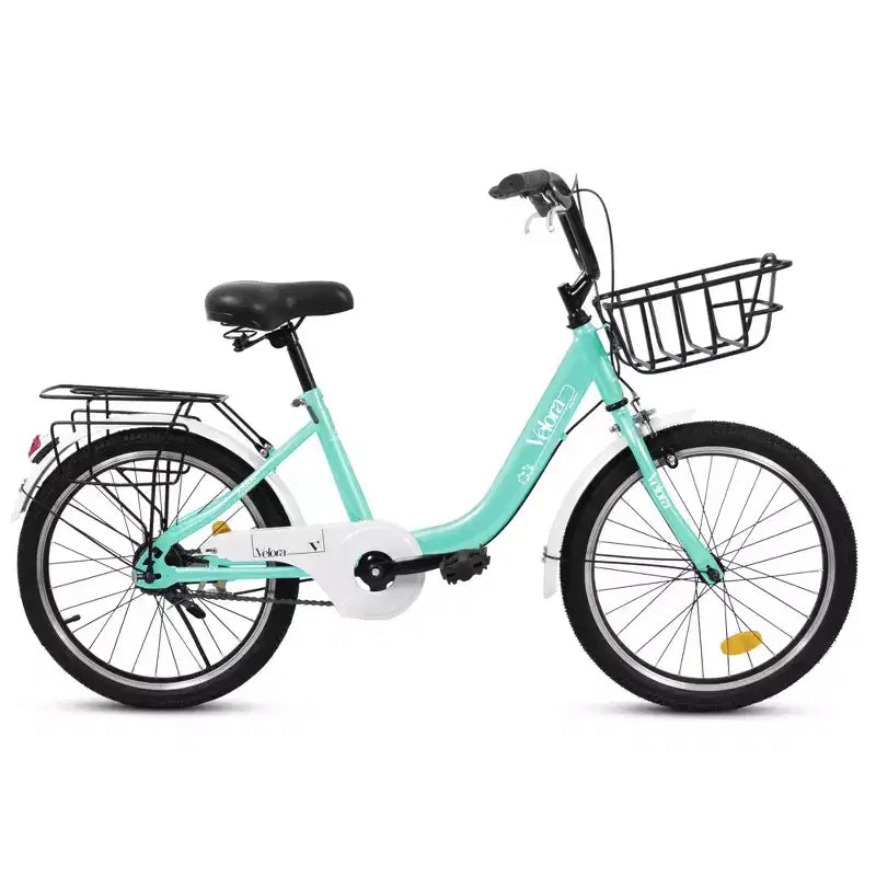 Vélo Okak 20 pouces pour enfant avec cadre en acier léger, vélos cruiser pour enfants avec frein à rétropédalage et frein en V, mini-vélo avec protège-chaîne et porte-bagages arrière
