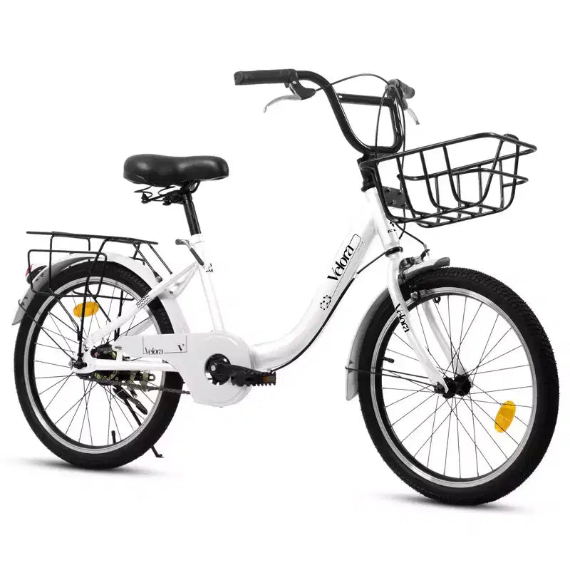 Vélo Okak 20 pouces pour enfant avec cadre en acier léger, vélos cruiser pour enfants avec frein à rétropédalage et frein en V, mini-vélo avec protège-chaîne et porte-bagages arrière