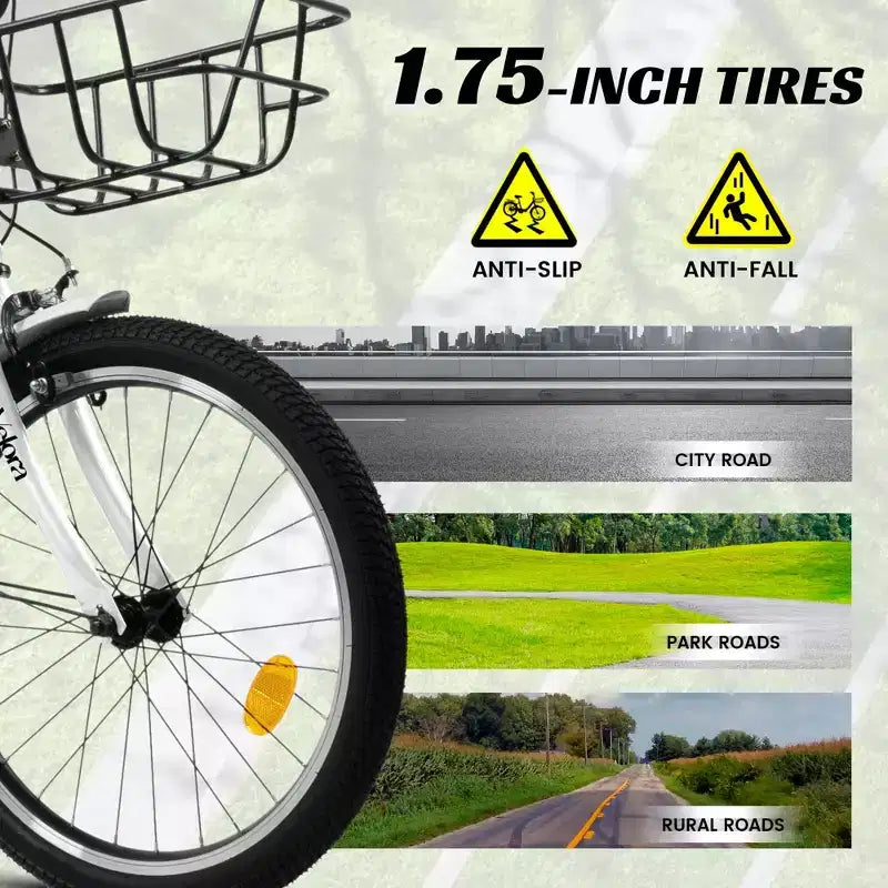 Vélo Okak 20 pouces pour enfant avec cadre en acier léger, vélos cruiser pour enfants avec frein à rétropédalage et frein en V, mini-vélo avec protège-chaîne et porte-bagages arrière