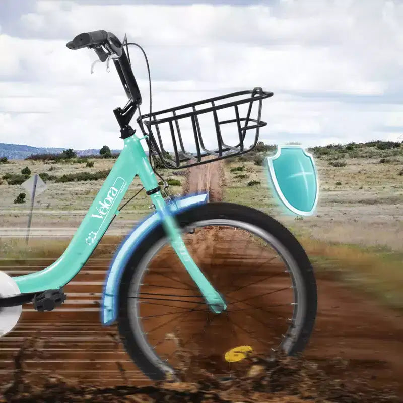Vélo Okak 20 pouces pour enfant avec cadre en acier léger, vélos cruiser pour enfants avec frein à rétropédalage et frein en V, mini-vélo avec protège-chaîne et porte-bagages arrière