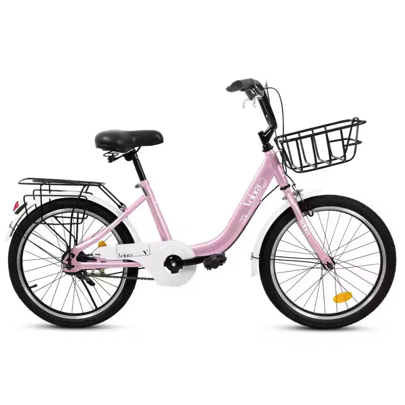 Vélo Okak 20 pouces pour enfant avec cadre en acier léger, vélos cruiser pour enfants avec frein à rétropédalage et frein en V, mini-vélo avec protège-chaîne et porte-bagages arrière