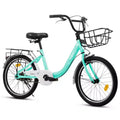 Vélo Okak 20 pouces pour enfant avec cadre en acier léger, vélos cruiser pour enfants avec frein à rétropédalage et frein en V, mini-vélo avec protège-chaîne et porte-bagages arrière