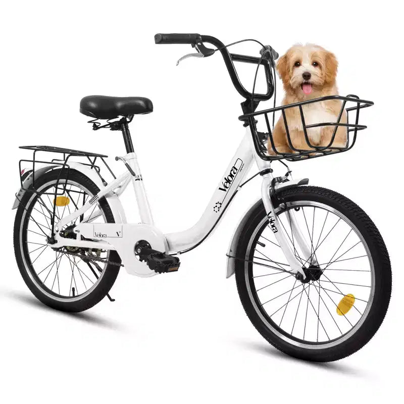Vélo Okak 20 pouces pour enfant avec cadre en acier léger, vélos cruiser pour enfants avec frein à rétropédalage et frein en V, mini-vélo avec protège-chaîne et porte-bagages arrière