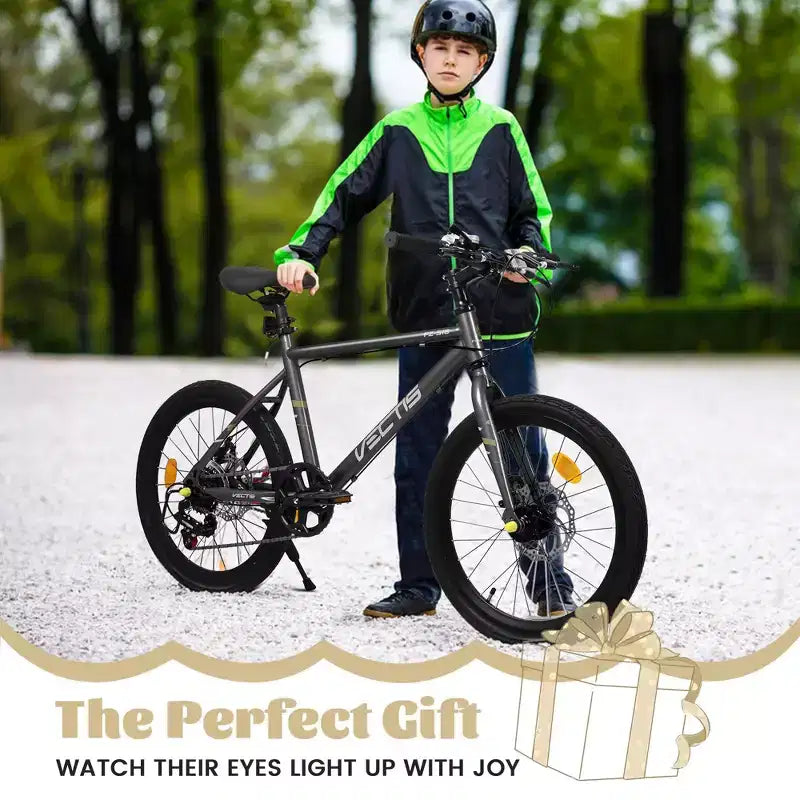 Okak 20IN Toddler Bike with 7-Speed and Steel Frame, Kids Bike with Dual Disc Brakes and 1.75IN Tires, Kids Cruiser Bikes for Boys & Girls