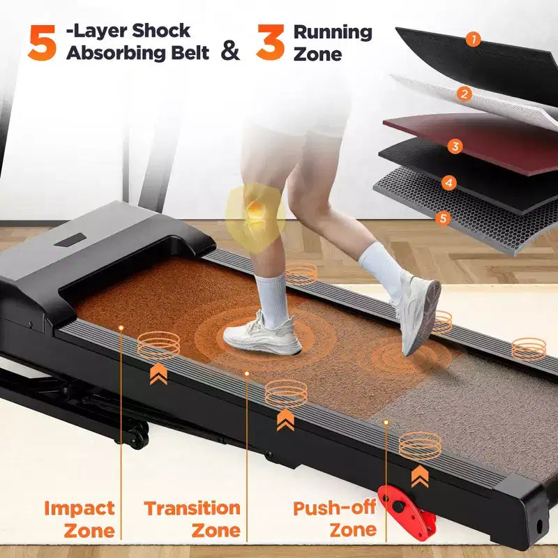 Tapis de course pliable avec inclinaison, Tapis roulant 3,5 CV pour la maison avec capacité de 150 kg, 71 programmes