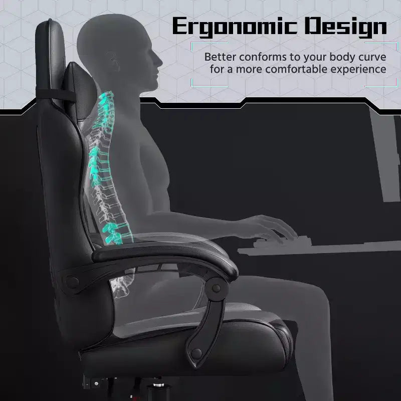 Yaheetech PU Leather Ergonomic Gaming Chair Executive Computer Chair with Padded Armrests