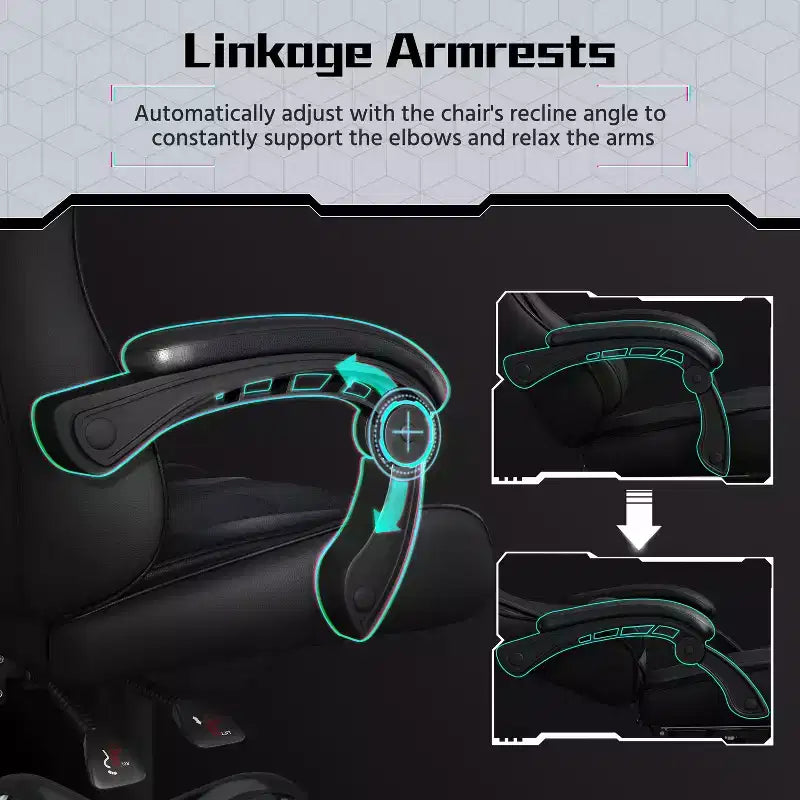 Yaheetech PU Leather Ergonomic Gaming Chair Executive Computer Chair with Padded Armrests